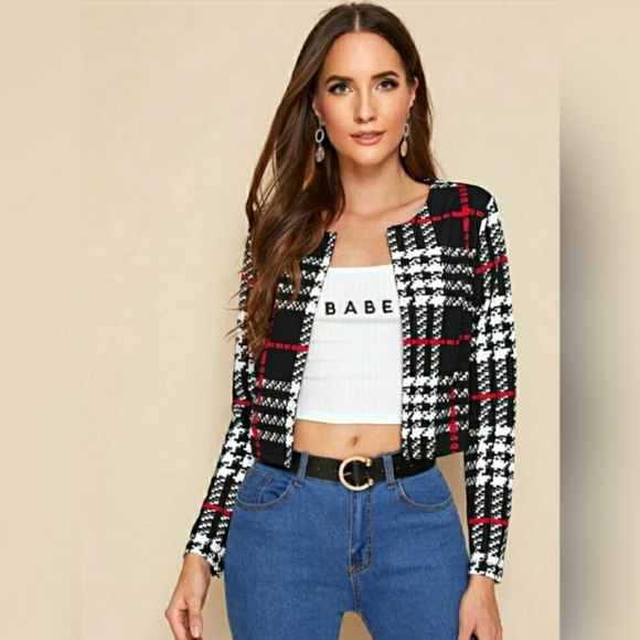 🎉HostPick🎉Pretty in Plaid Open Faced Jacket - Picture 5 of 5